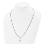 Sunburst Cross Pendant Necklace in Stainless Steel