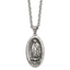 Chisel Stainless Steel Antiqued and Polished Spanish Lady of Guadalupe Pendant on a 24 inch Cable Chain Necklace