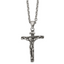 Chisel Stainless Steel Antiqued and Polished INRI Crucifix Pendant on a 24 inch Cable Chain Necklace