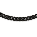 Black IP Brushed Curb Chain Necklace in Stainless Steel, 10mm