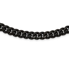 Chisel Stainless Steel Brushed Black IP-plated 10mm 24 inch Curb Necklace