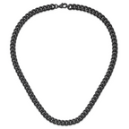 Black IP Brushed Curb Chain Necklace in Stainless Steel, 10mm