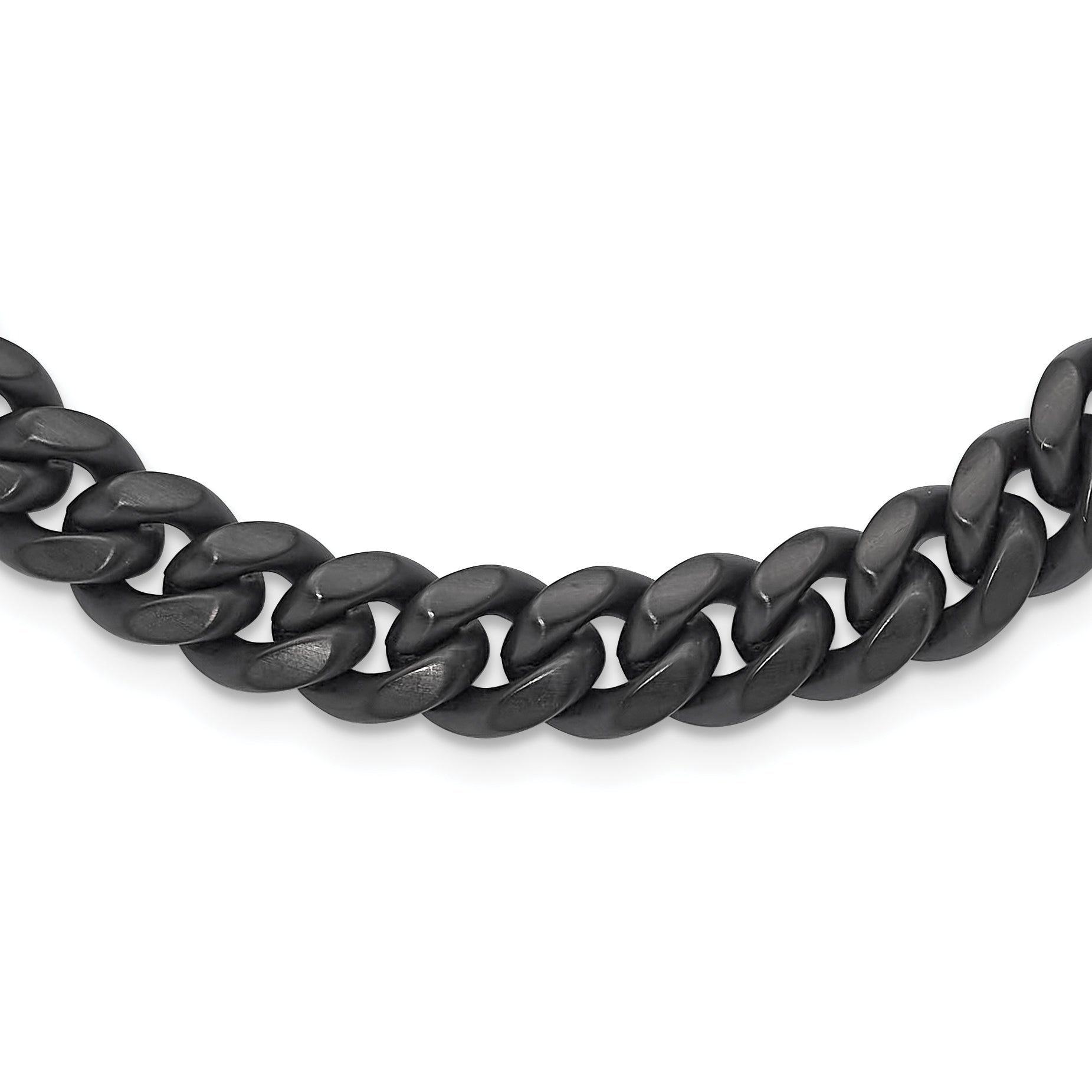 Chisel Stainless Steel Brushed Black IP-plated 10mm 24 inch Curb Necklace Main image