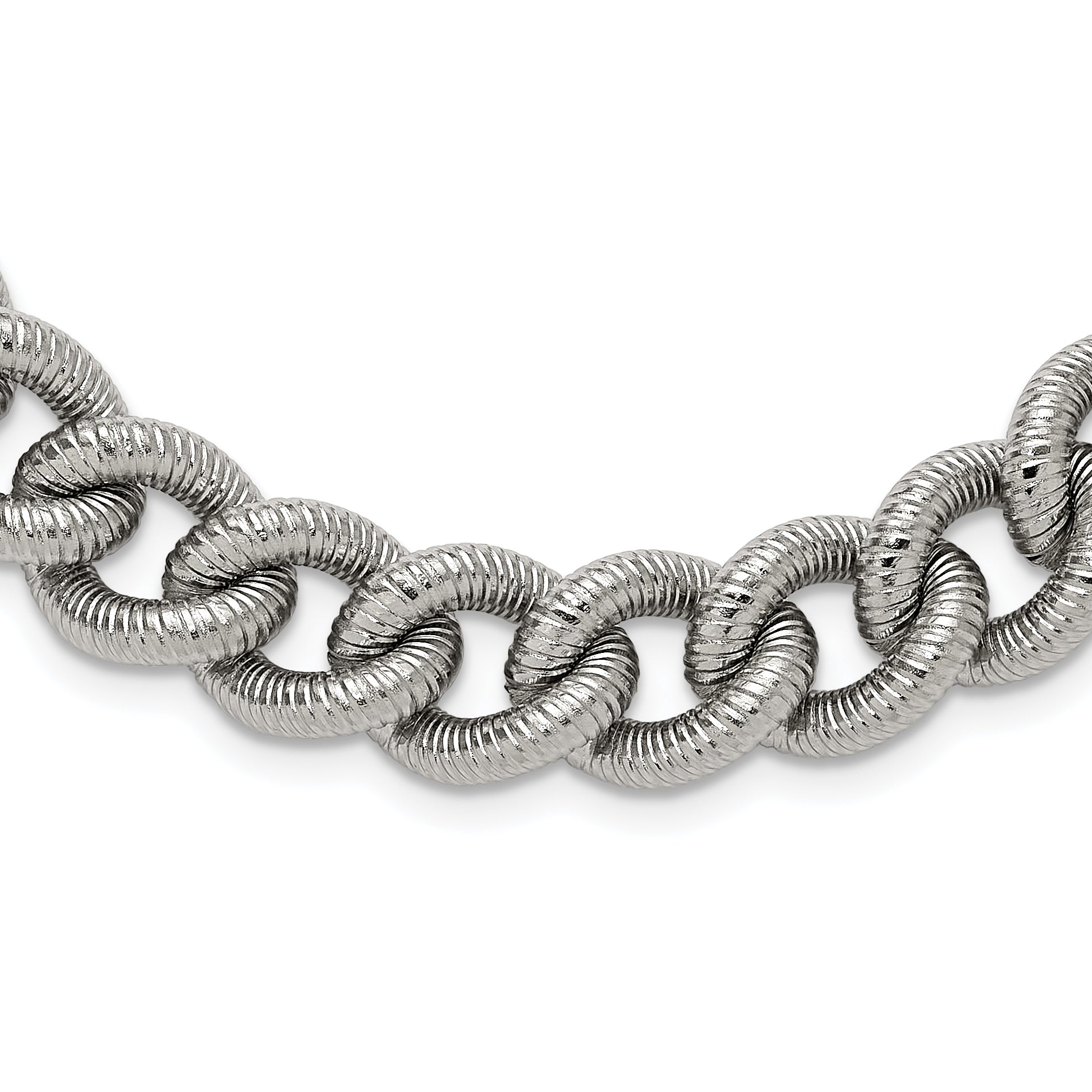 Chisel Stainless Steel Polished and Textured 14.5mm 23.75 inch Curb Chain Main image