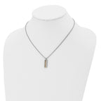 Chisel Stainless Steel Polished Yellow IP-plated Center Rectangle Pendant on a 16 inch Box Chain Necklace