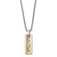 Chisel Stainless Steel Polished Yellow IP-plated Center Rectangle Pendant on a 16 inch Box Chain Necklace