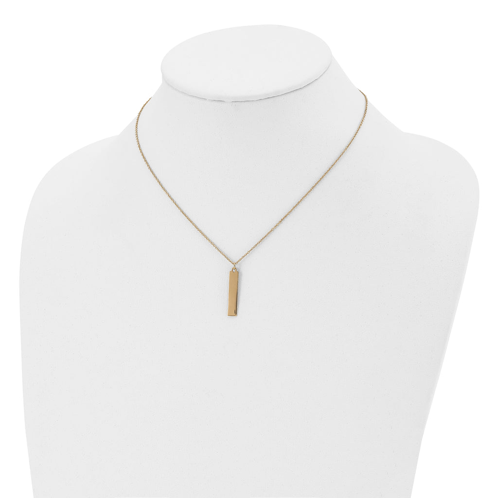 Yellow IP-Plated Bar Dangle Necklace in Stainless Steel