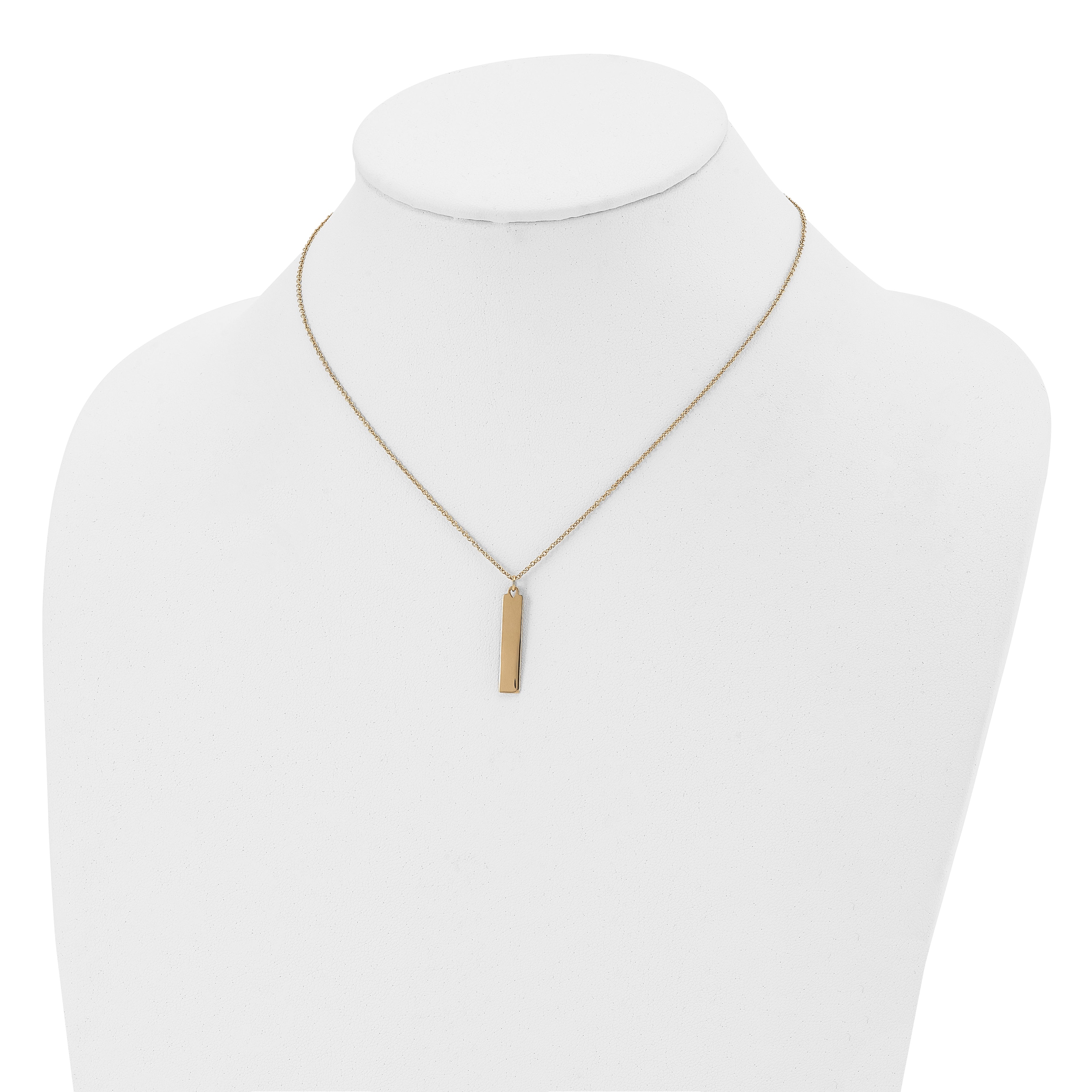 Yellow IP-Plated Bar Dangle Necklace in Stainless Steel