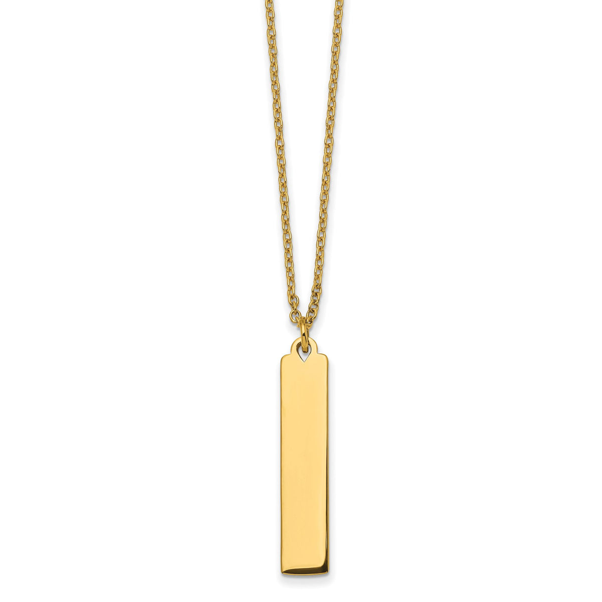 Bar Dangle Necklace in Yellow IP-Plated Stainless Steel, 16 Inch - Sophia Jewelers Main image