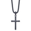 Chisel Stainless Steel Polished Dark Grey IP-plated Cross Pendant on a 24 inch Box Chain Necklace