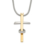 Stainless Steel Gold IP-plated Cross Necklace
