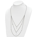 Chisel Stainless Steel Polished Stars and Moon Multi Strand 24.25 inch Cable Chain with 1.75 inch Extension Necklace