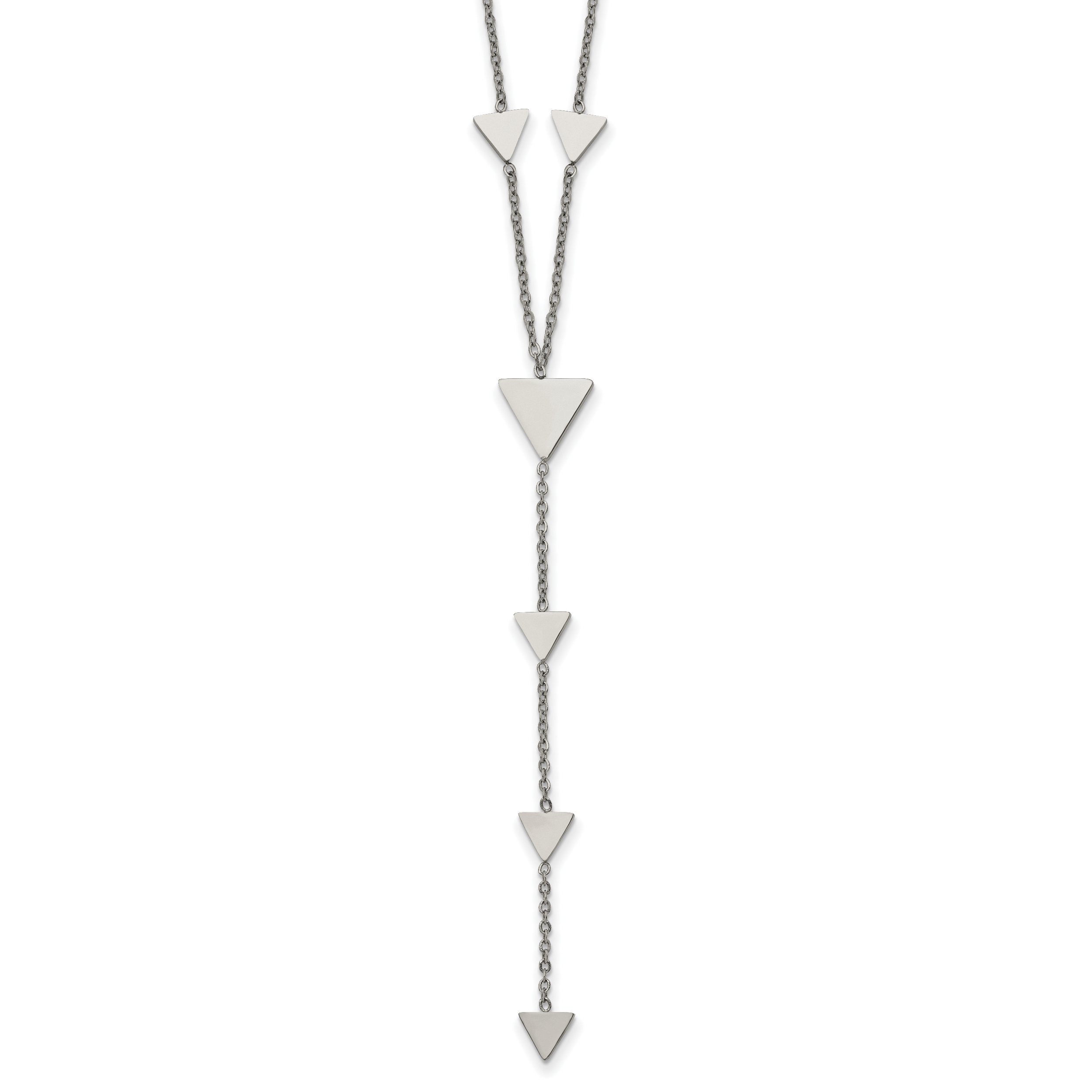 Chisel Stainless Steel Polished Triangles 24 inch Cable Chain Y Necklace Main image