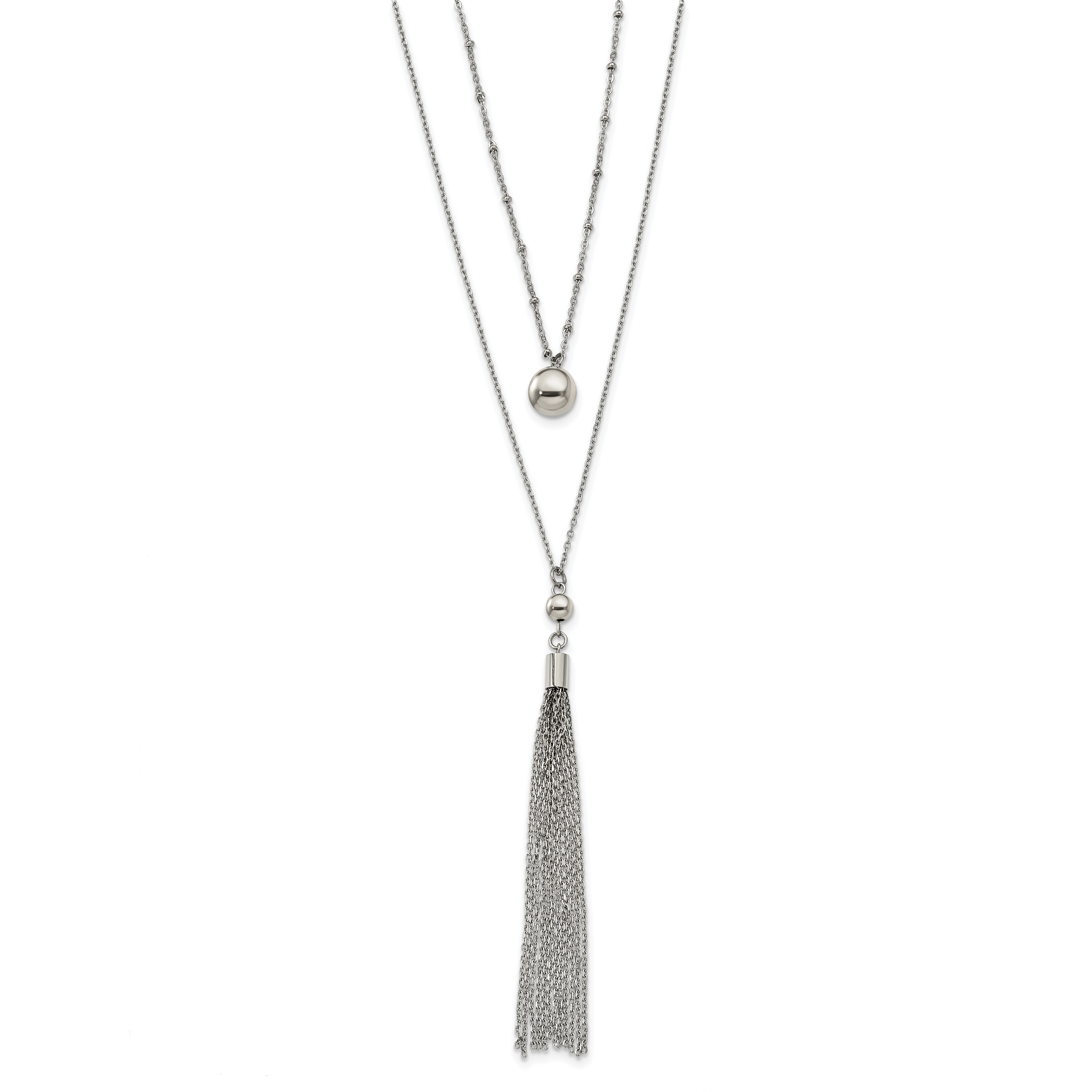Chisel Stainless Steel Polished Two Strand 24 inch with 2 inch Extension Necklace Secondary image