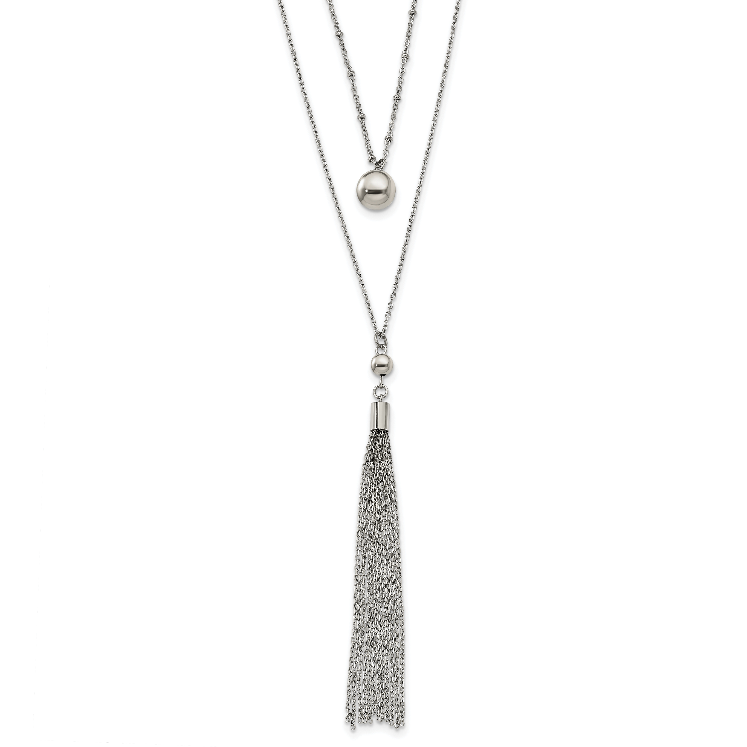 Chisel Stainless Steel Polished Two Strand 24 inch with 2 inch Extension Necklace Main image