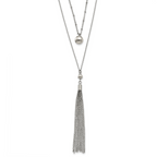 Chisel Stainless Steel Polished Two Strand 24 inch with 2 inch Extension Necklace