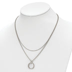 Chisel Stainless Steel Polished 2 Strand Twisted Circles 18.5 inch Necklace