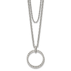 Chisel Stainless Steel Polished 2 Strand Twisted Circles 18.5 inch Necklace