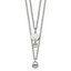 Chisel Stainless Steel Polished 2 Strand Disc and Beads 16.5 inch with a 2 inch Extension Necklace