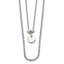 Chisel Stainless Steel Polished 2 Strand Small Disc 16.5 inch with a 1.5 inch Extension Necklace