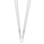 Chisel Stainless Steel Polished Infinity Sign 3-Strand 36 inch Curb Chain Necklace