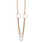 Chisel Stainless Steel Polished Rose IP-plated Multi Chain 35.5 inch Necklace