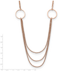 Chisel Stainless Steel Polished Rose IP-plated Multi Chain 35.5 inch Necklace