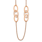 Chisel Stainless Steel Polished Rose IP-plated 31.5 inch Necklace