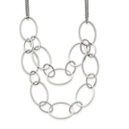 Chisel Stainless Steel Polished Oval Link 2-Strand 19 inch with 1.5 inch Extension Necklace