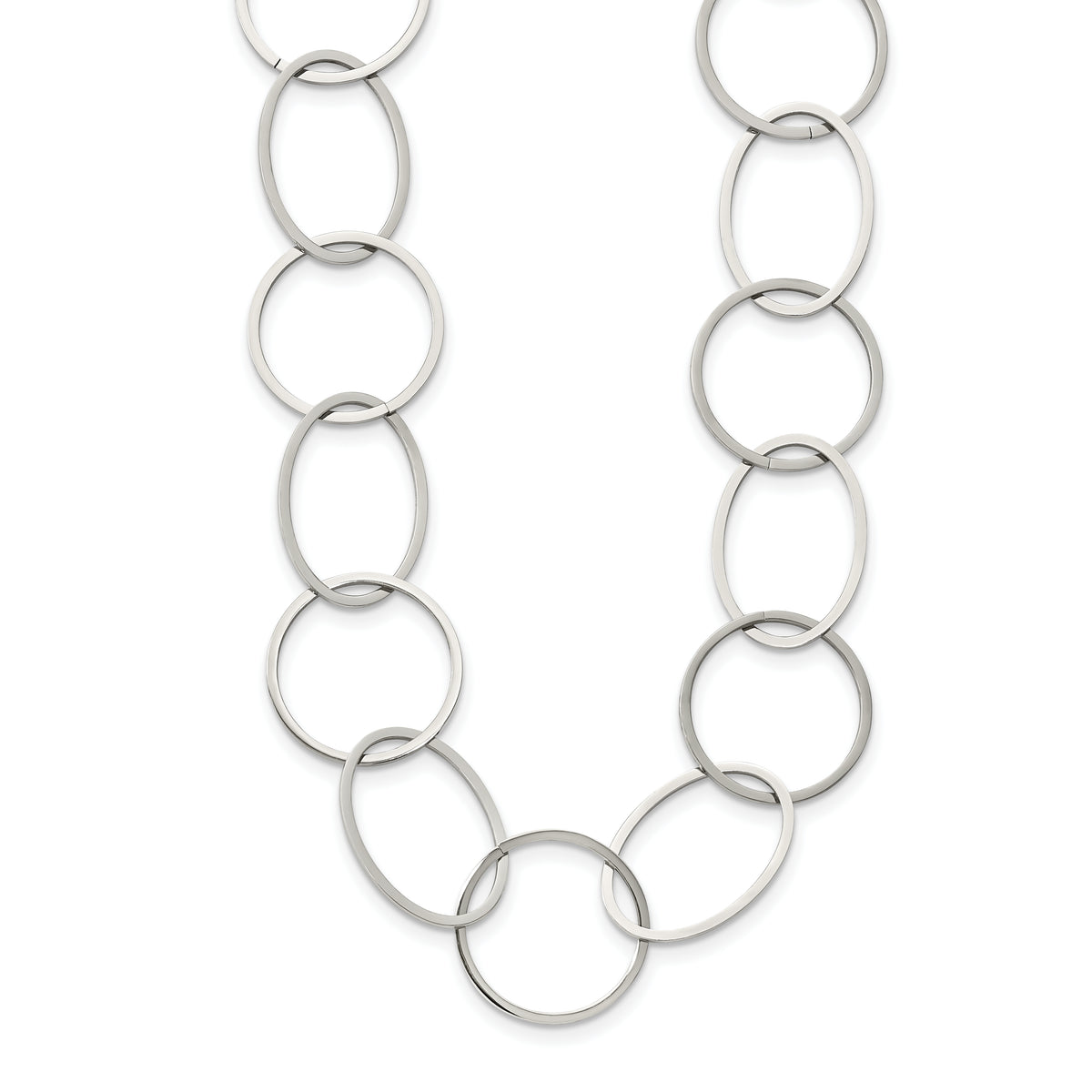 Chisel Stainless Steel Polished Circle Link 31.25 inch Necklace