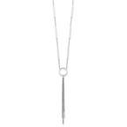 Chisel Stainless Steel Polished Circle with Tassel on a 23.5 inch Cable Chain Necklace