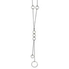 Chisel Stainless Steel Polished with Circle Dangles 23 inch with a 2 inch Extension Necklace