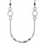 Chisel Stainless Steel Polished with Multi-colored Agate Beaded 35.5 inch Necklace
