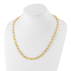 Chisel Stainless Steel Polished Yellow IP-plated Enlongated Open Link Paperclip 24 inch Chain Necklace