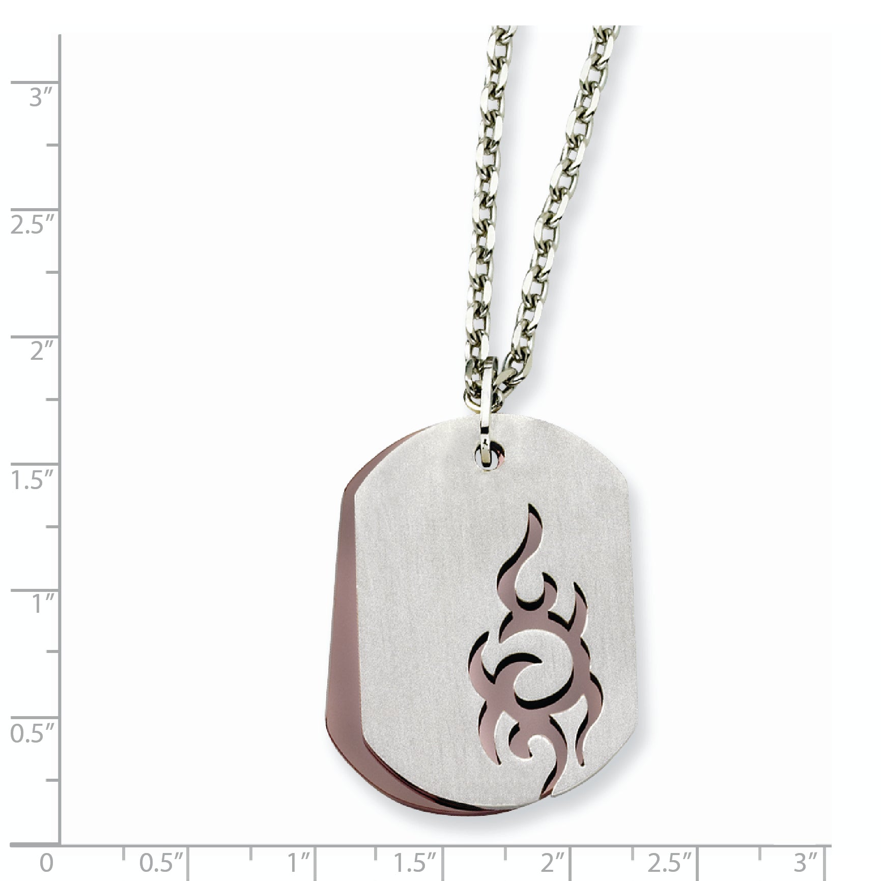 Brown IP-Plated Dog Tag Necklace in Stainless Steel