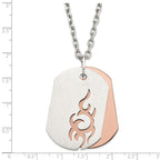 Brown IP-Plated Dog Tag Necklace in Stainless Steel