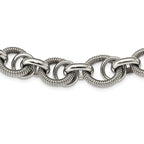 Polished Fancy Link Necklace in Stainless Steel