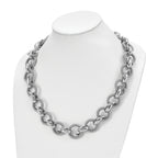 Polished Fancy Link Necklace in Stainless Steel