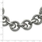 Polished Fancy Link Necklace in Stainless Steel