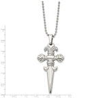 Polished Dagger Pendant Necklace in Stainless Steel