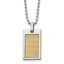 Chisel Stainless Steel Brushed and Polished with 18k Gold Accent .01carat Diamond Pendant on a 24 inch Ball Chain Necklace