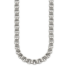 Chisel Stainless Steel Polished 24 inch Circular Link Necklace