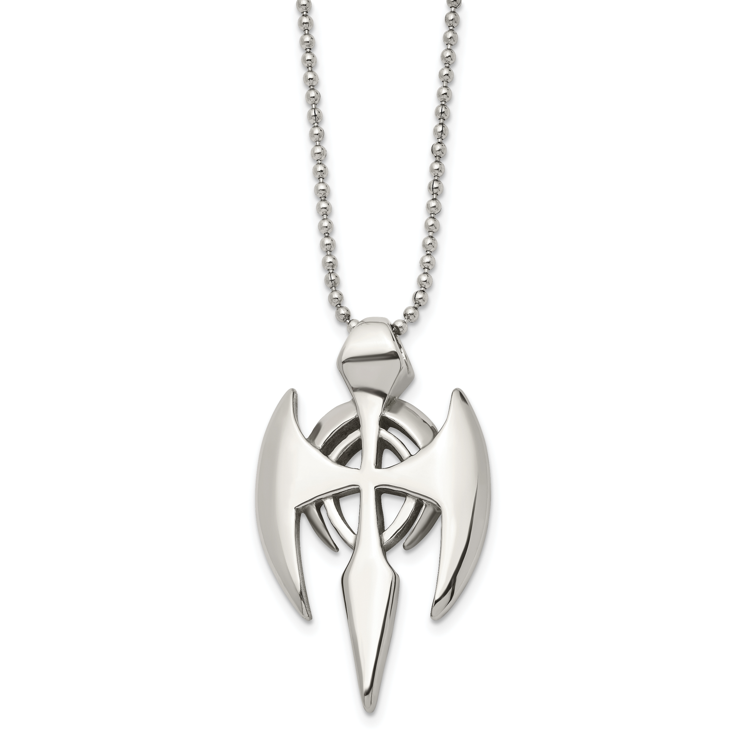 Gothic Cross Pendant Necklace in Stainless Steel
