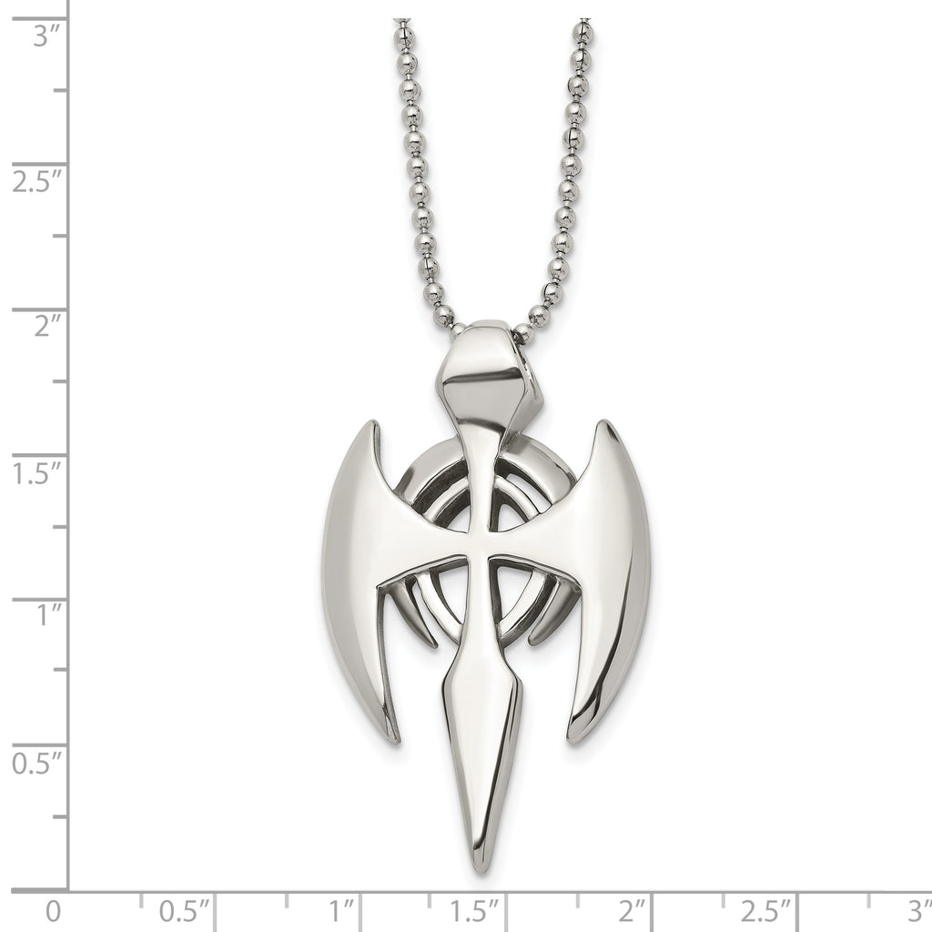 Gothic Cross Pendant Necklace in Stainless Steel