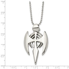 Gothic Cross Pendant Necklace in Stainless Steel