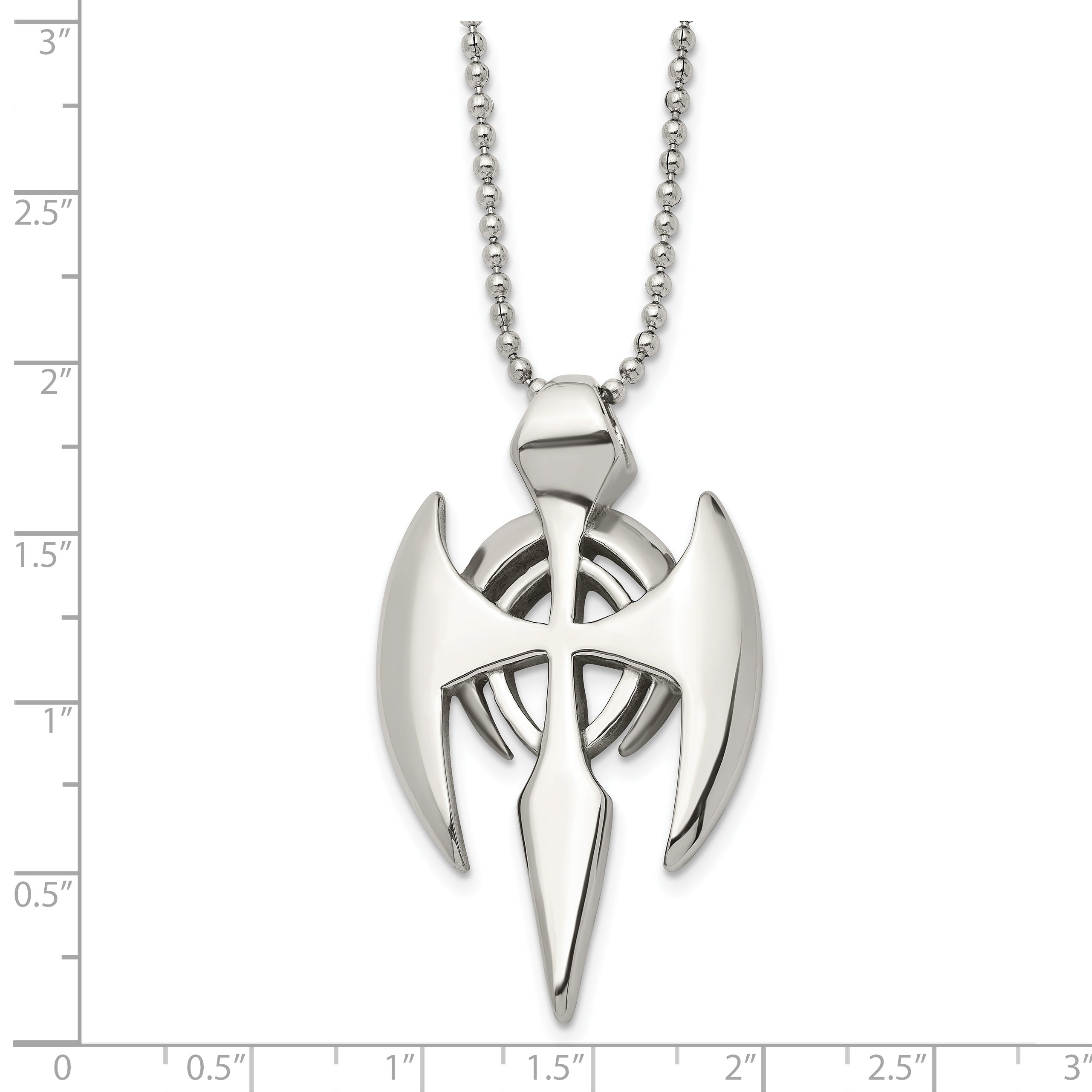 Gothic Cross Pendant Necklace in Stainless Steel