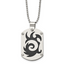 Chisel Stainless Steel Brushed Black IP-plated Swirl Dog Tag on a 24 inch Ball Chain Necklace
