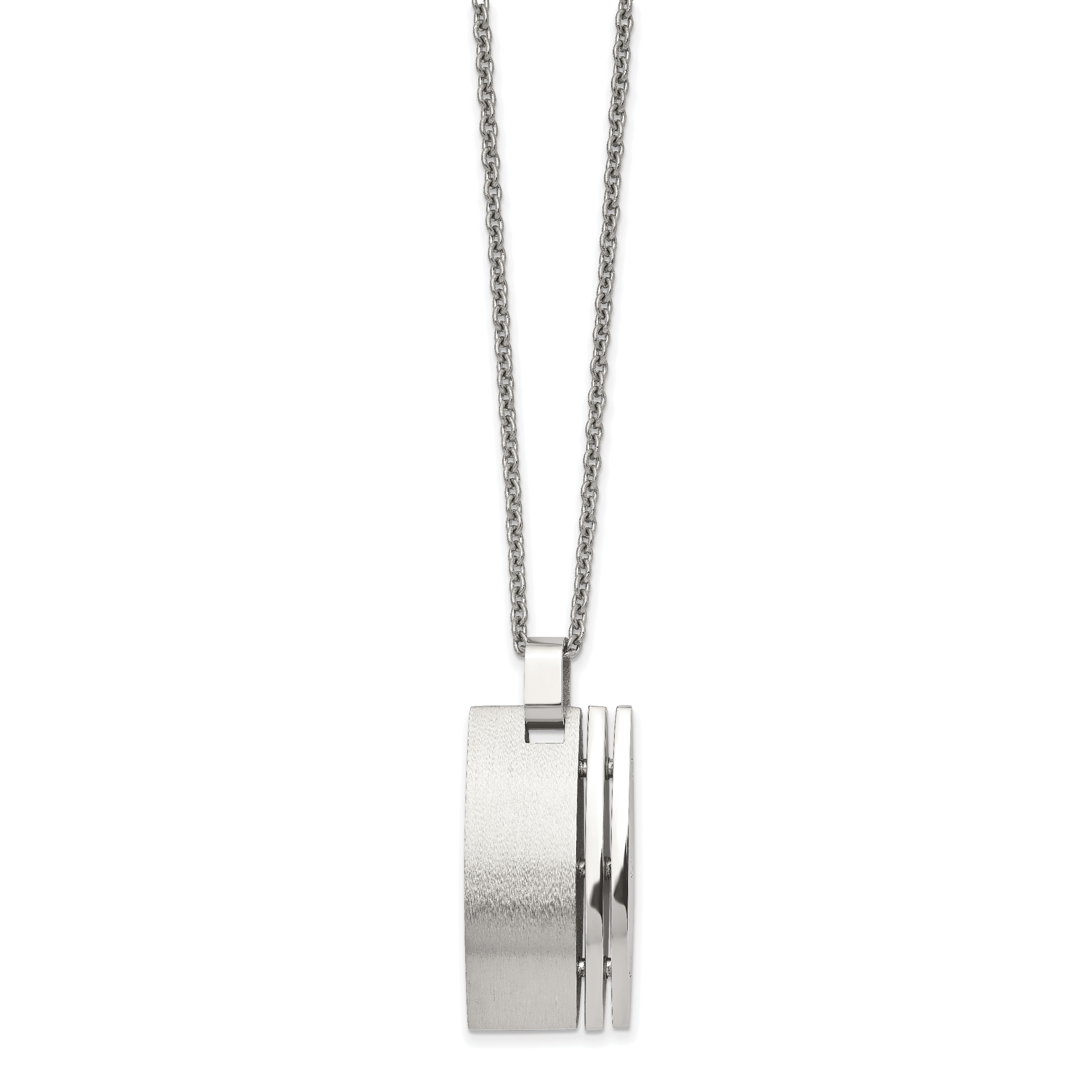 Chisel Stainless Steel Brushed Pendant on a 22 inch Cable Chain Necklace Main image