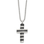 Stainless Steel Polished Black IP-plated Cross 18in Necklace