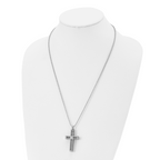 Polished Cross Pendant Necklace in Stainless Steel